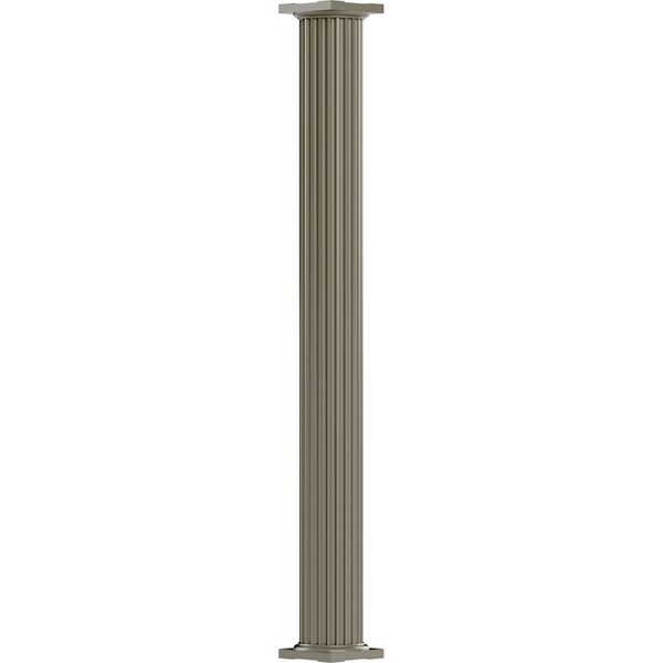 Ekena Millwork 8" x 12' Endura-Aluminum Column, Round Shaft (For Post Wrap Installation), Non-Tapered, FLuted EA0812RNFSDTUTU - main
